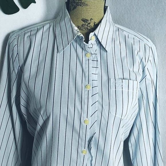 Tommy Hilfiger Blue AND White Oxford Button Blouse Shirt - Picture 7 of 8